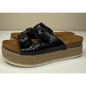 Patrizia by Spring Step Norah Espadrille Womens 41 Black Platform Slide US 10